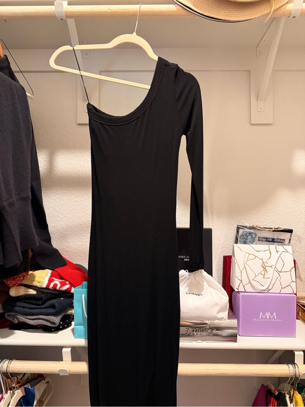 JLUXLABEL Chic Black One-Shoulder Dress NWOT - Picture 2 of 5